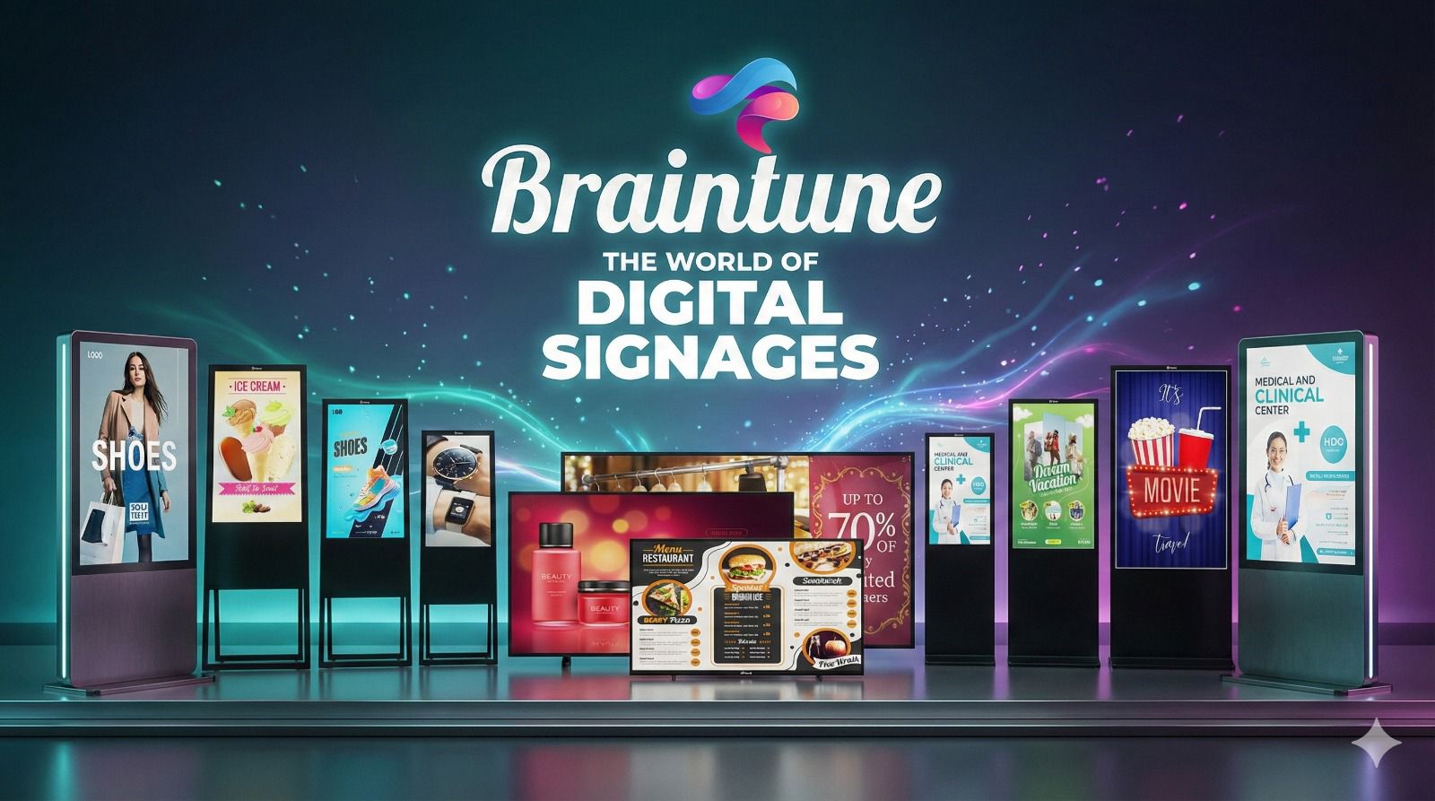 Braintune digital signage — control room, installations and hardware